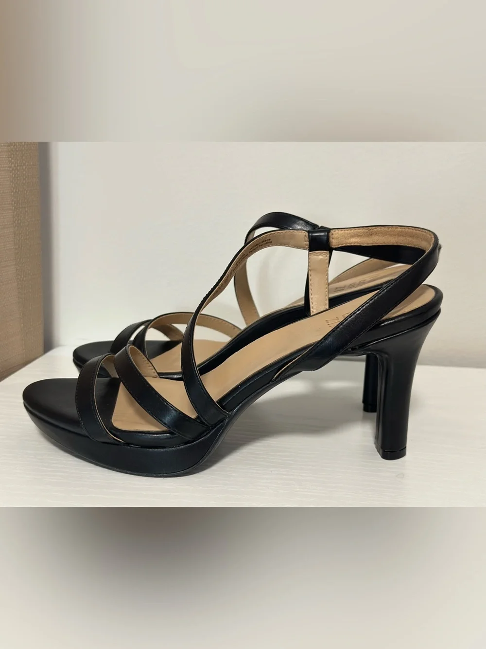 Naturalizer Brenta Strappy Black Heel Sandals